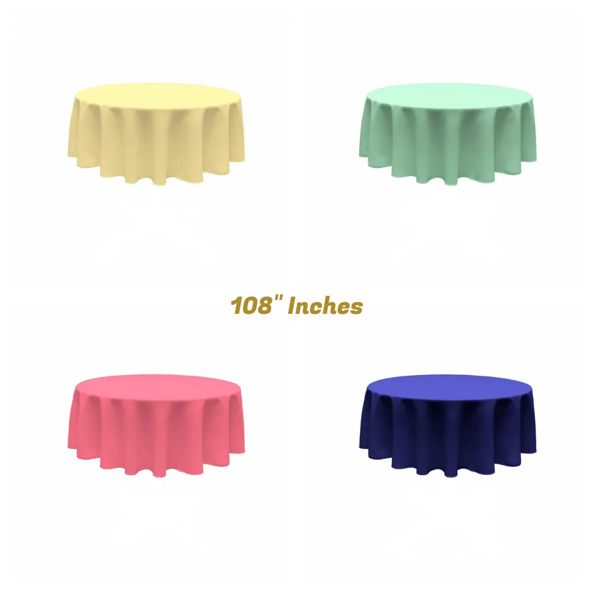 108" ROUND POLY POPLIN SEAMLESS TABLECLOTH