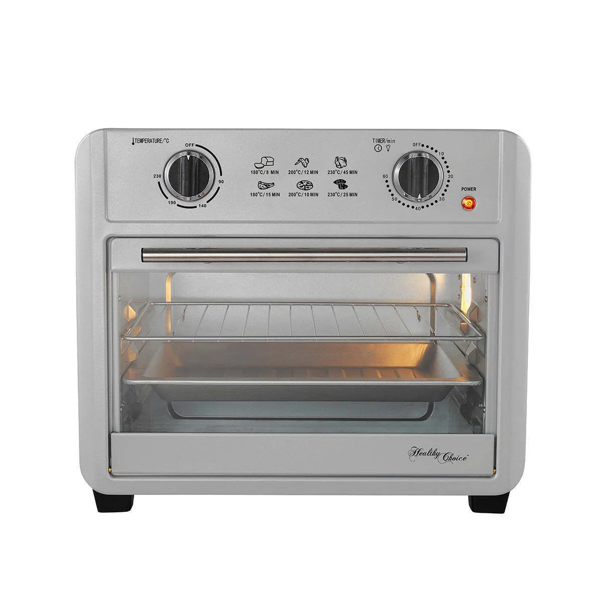 23L Air Fryer Oven | 3 Cooking Accessories | Silver