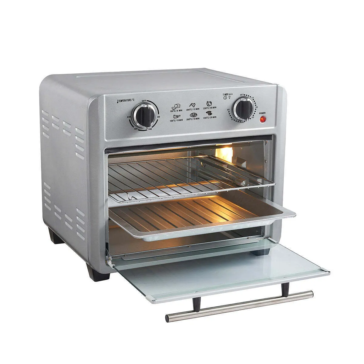 23L Air Fryer Oven | 3 Cooking Accessories | Silver