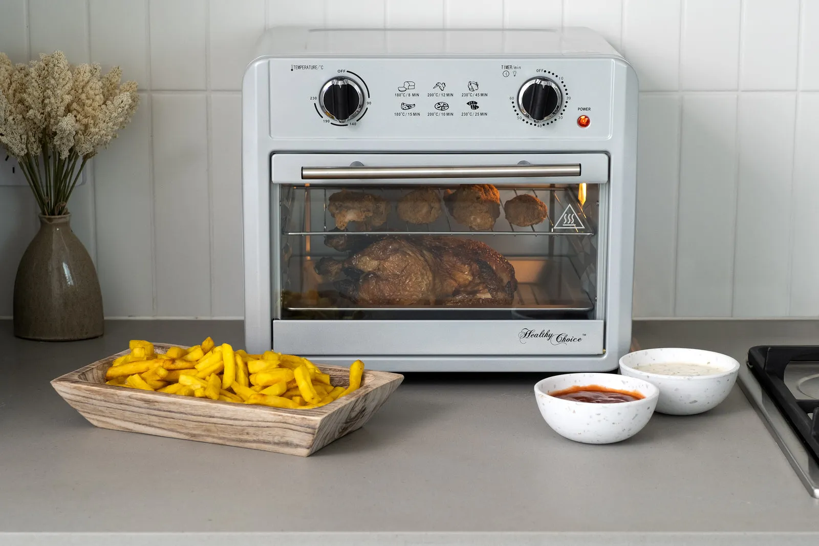 23L Air Fryer Oven | 3 Cooking Accessories | Silver