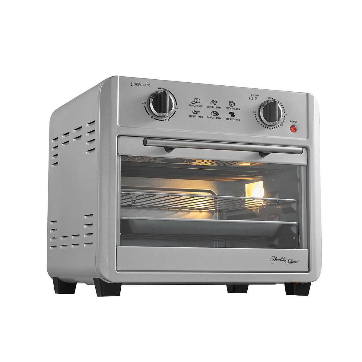 23L Air Fryer Oven | 3 Cooking Accessories | Silver