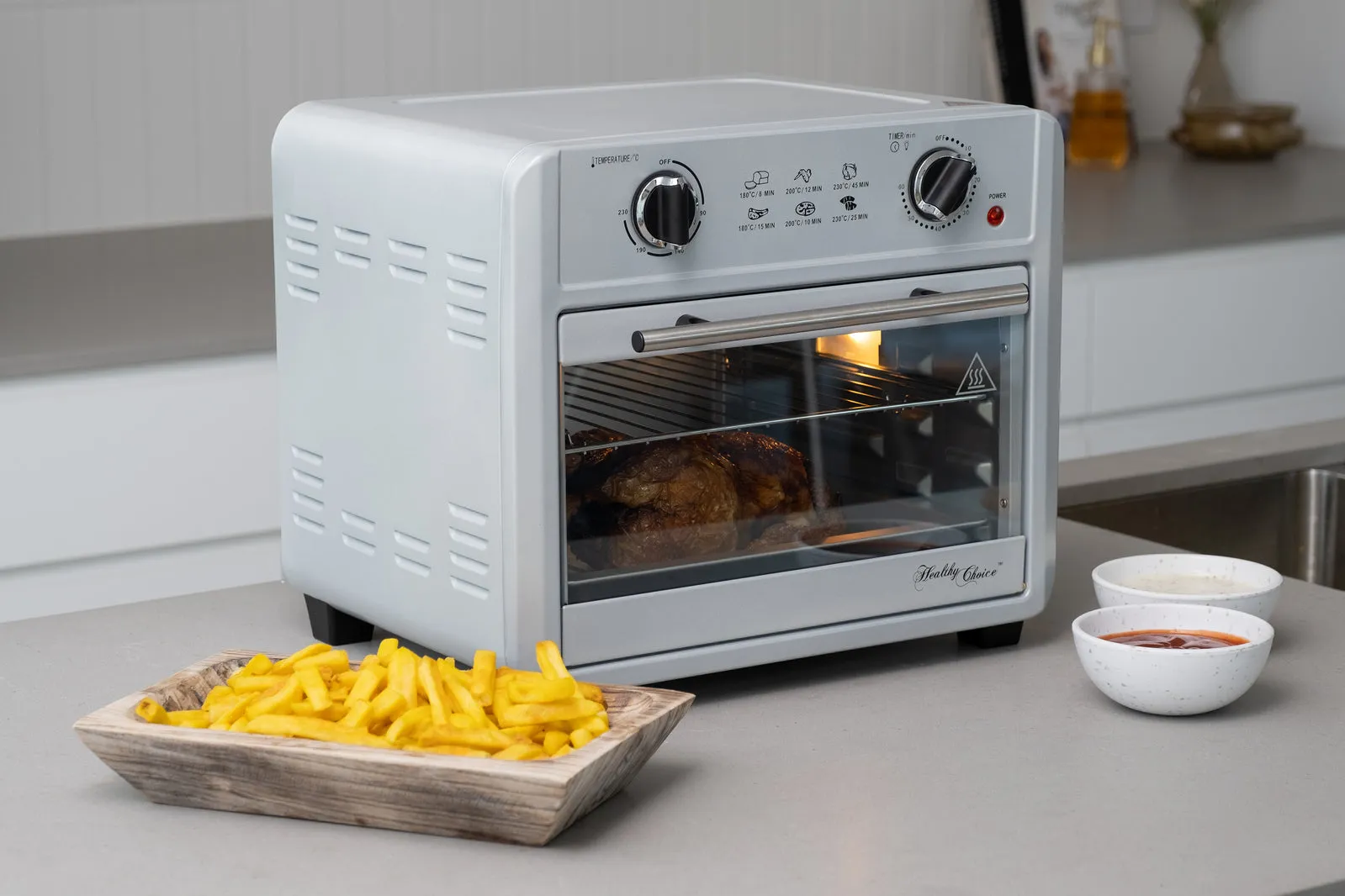 23L Air Fryer Oven | 3 Cooking Accessories | Silver