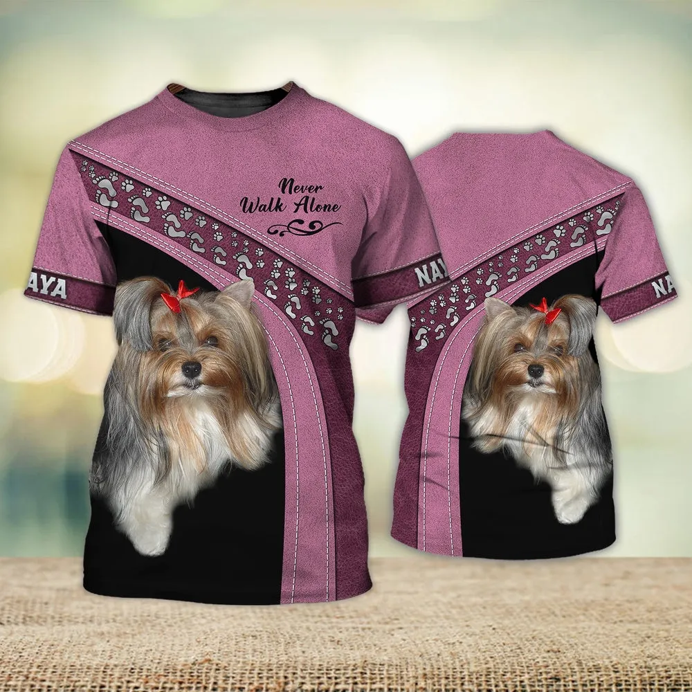3D Dog T Shirts, Naya Love Never Walk Alone All Over Print T-Shirt, Gift For Pet Loves