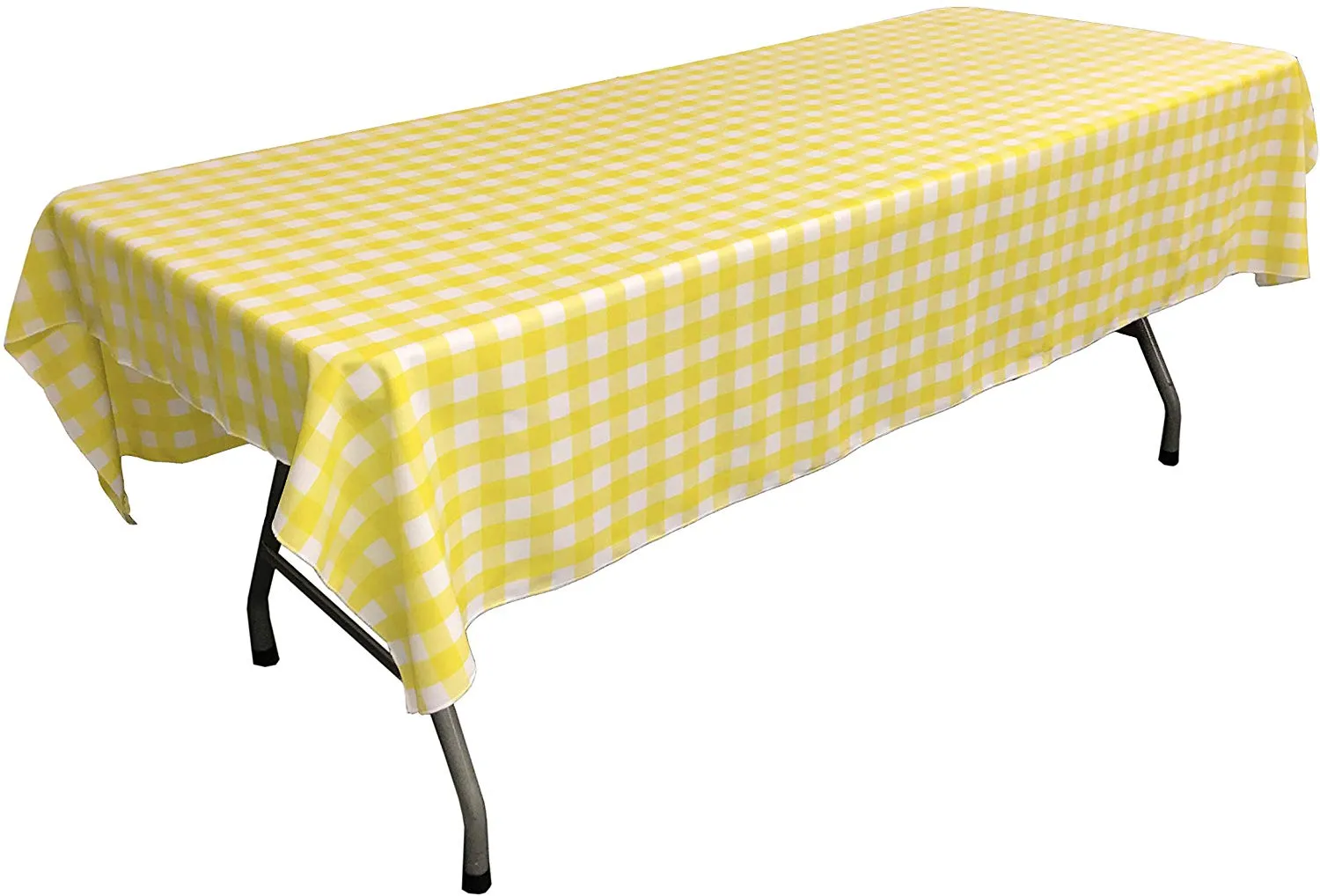 60" Wide x 72" Long Rectangular Polyester Poplin Gingham Checkered Tablecloth
