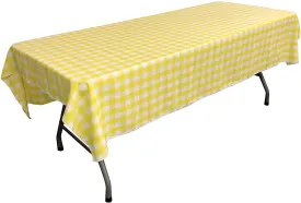 60" Wide x 72" Long Rectangular Polyester Poplin Gingham Checkered Tablecloth