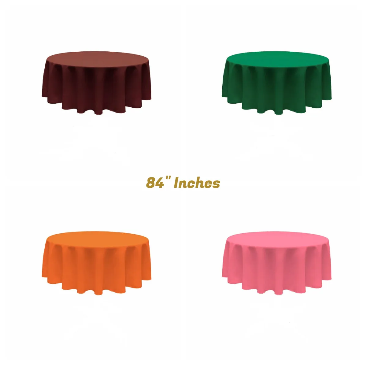 84" ROUND POLY POPLIN SEAMLESS TABLECLOTH