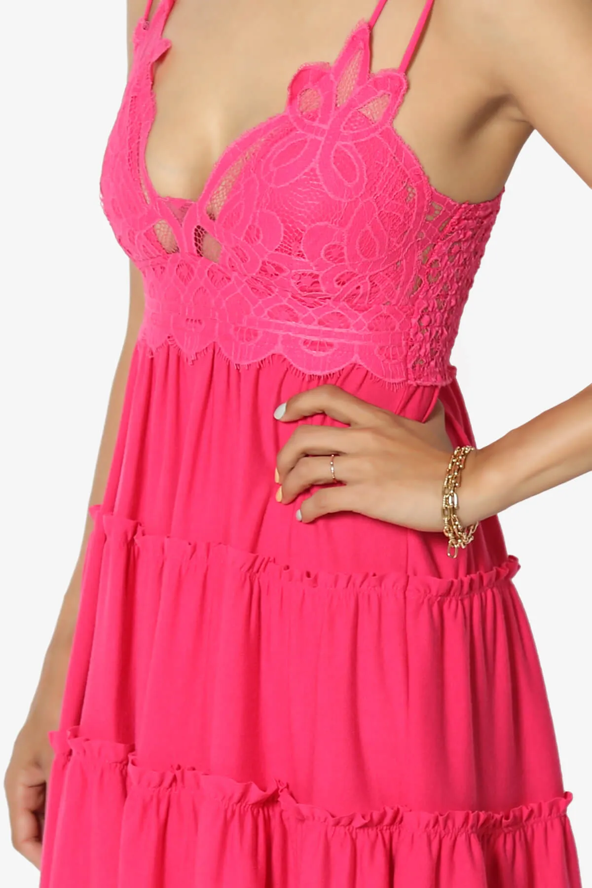 Adella Crochet Lace Ruffle Cami Tunic PLUS