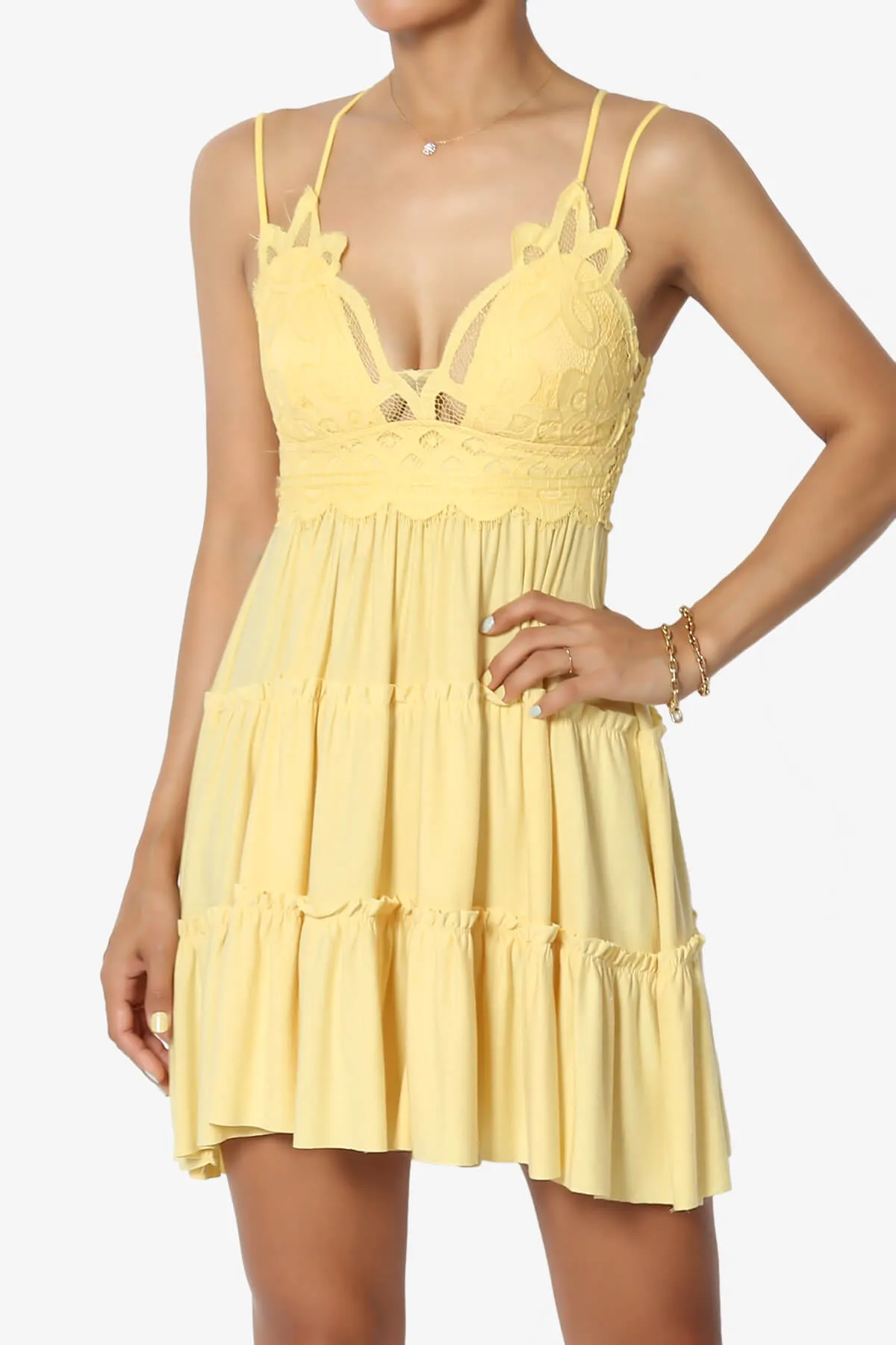 Adella Crochet Lace Ruffle Cami Tunic PLUS