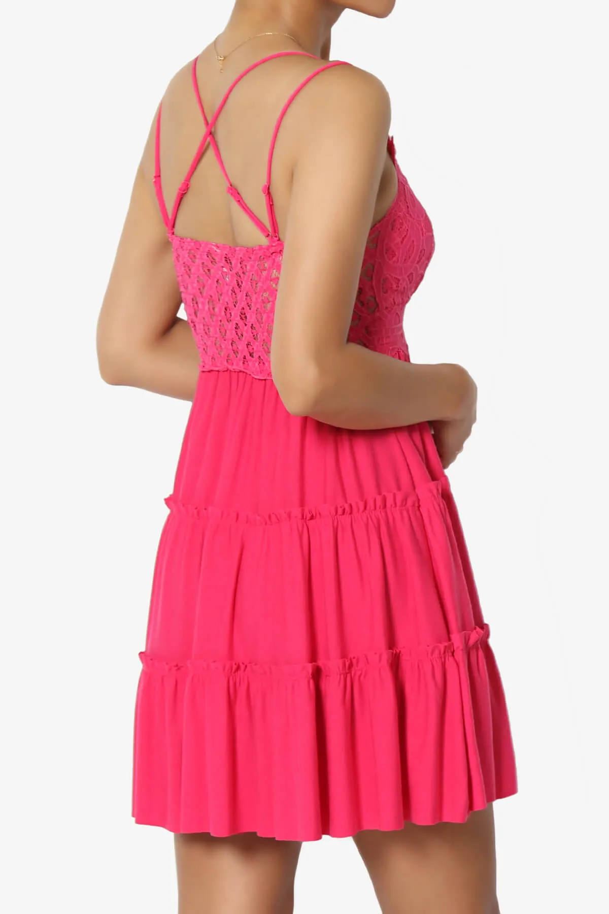 Adella Crochet Lace Ruffle Cami Tunic PLUS
