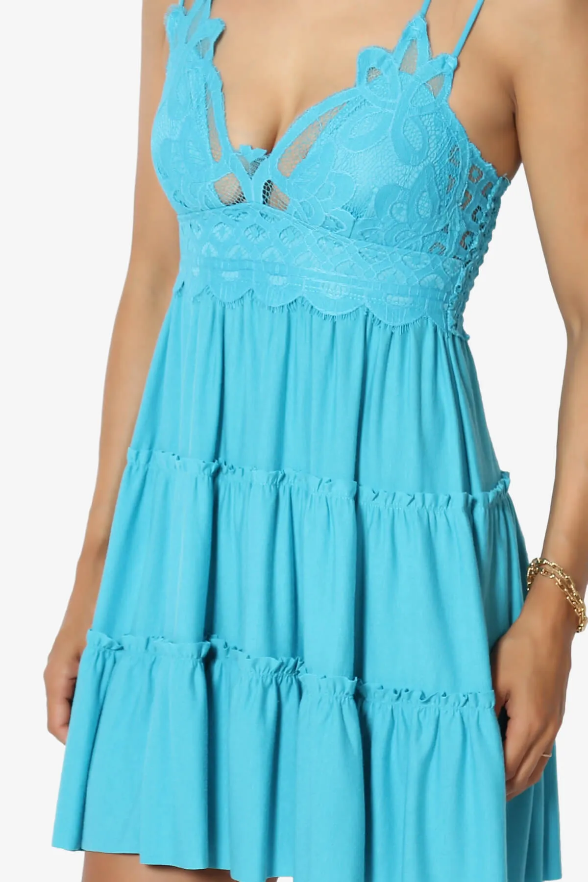 Adella Crochet Lace Ruffle Cami Tunic PLUS