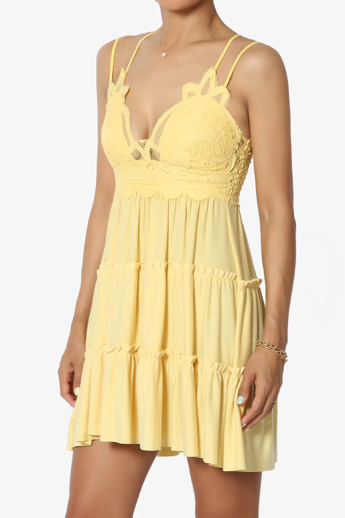 Adella Crochet Lace Ruffle Cami Tunic PLUS