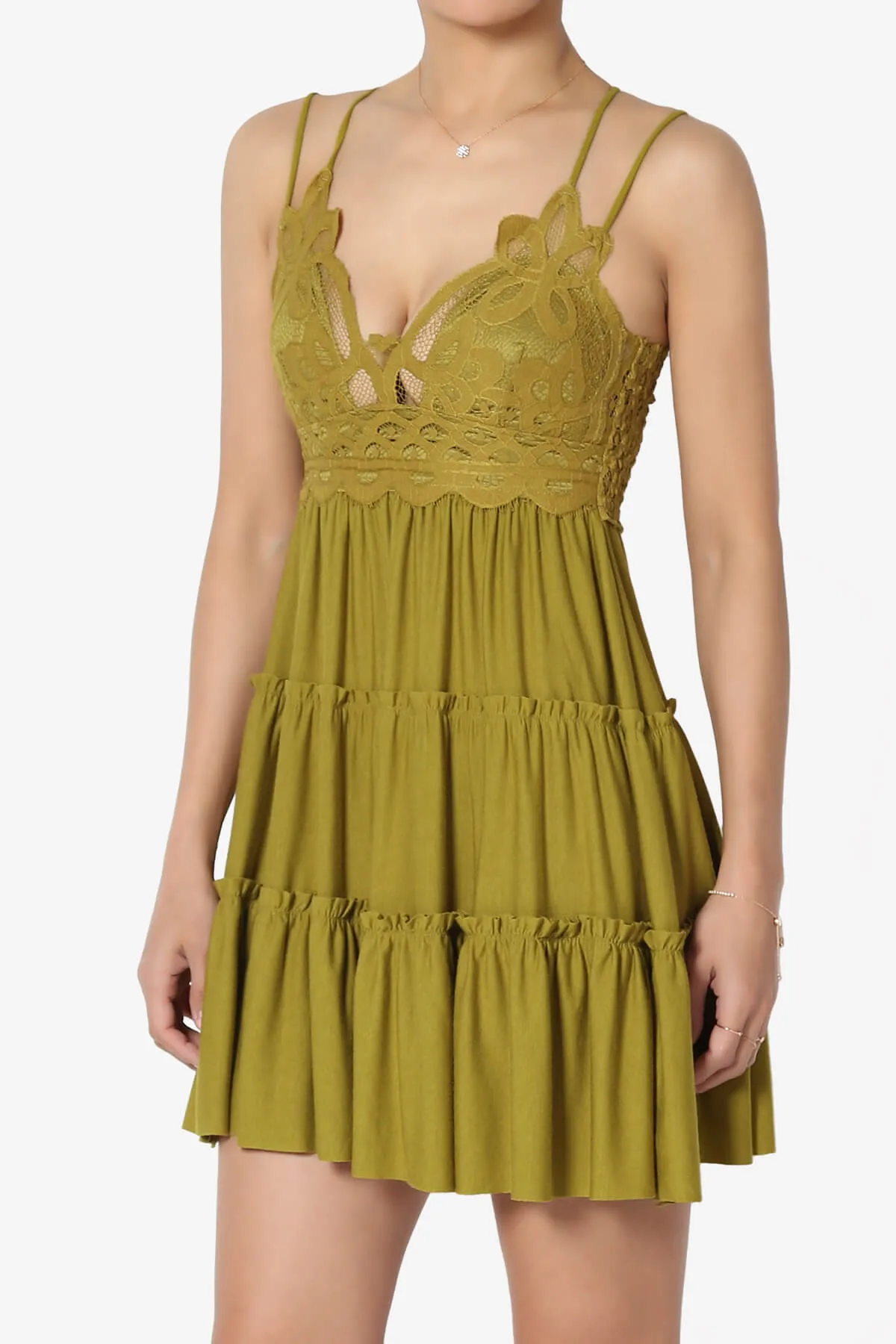 Adella Crochet Lace Ruffle Cami Tunic PLUS