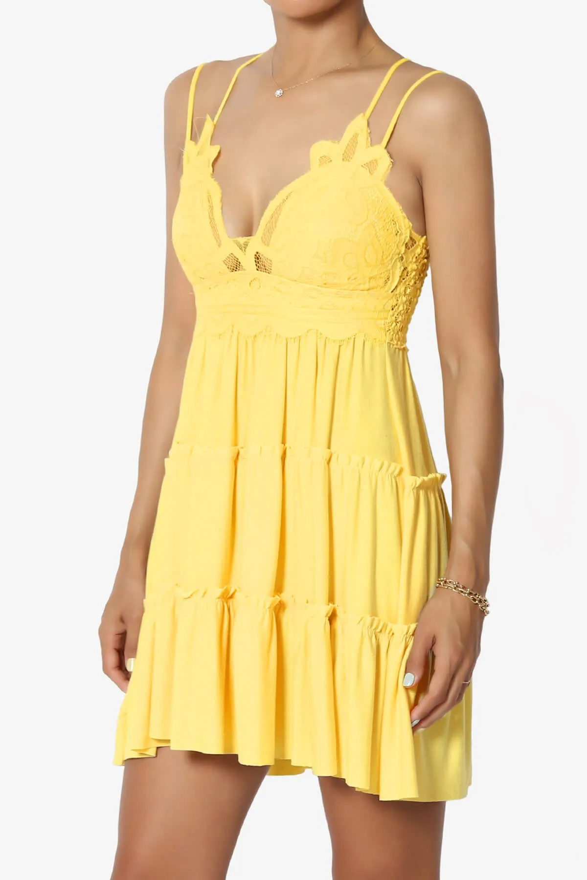 Adella Crochet Lace Ruffle Cami Tunic PLUS