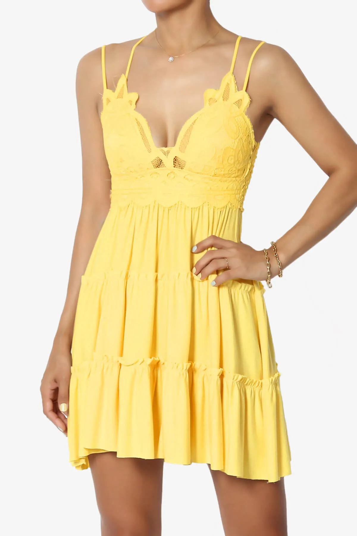Adella Crochet Lace Ruffle Cami Tunic PLUS