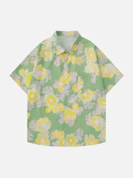 AlanBalen® - Clashing Floral Print Short Sleeve Shirts