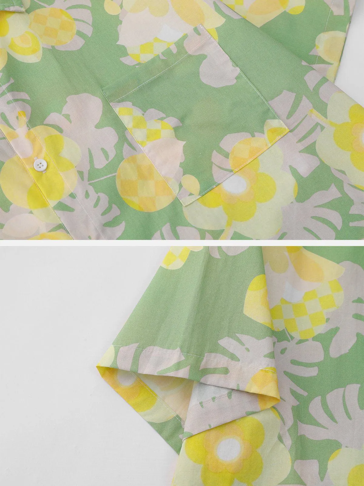 AlanBalen® - Clashing Floral Print Short Sleeve Shirts