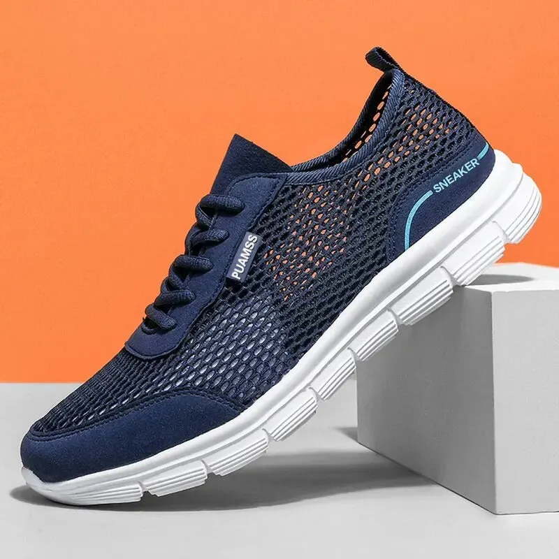 Andningsaktiva sneakers i mesh fr mn