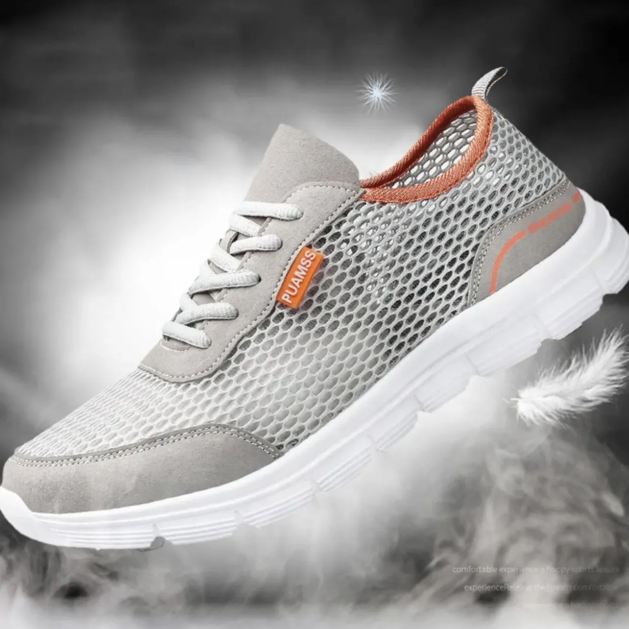 Andningsaktiva sneakers i mesh fr mn