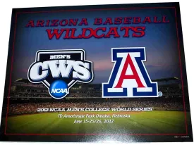 Arizona Wildcats 2012 Baseball College World Series Grey Print 16 X 20