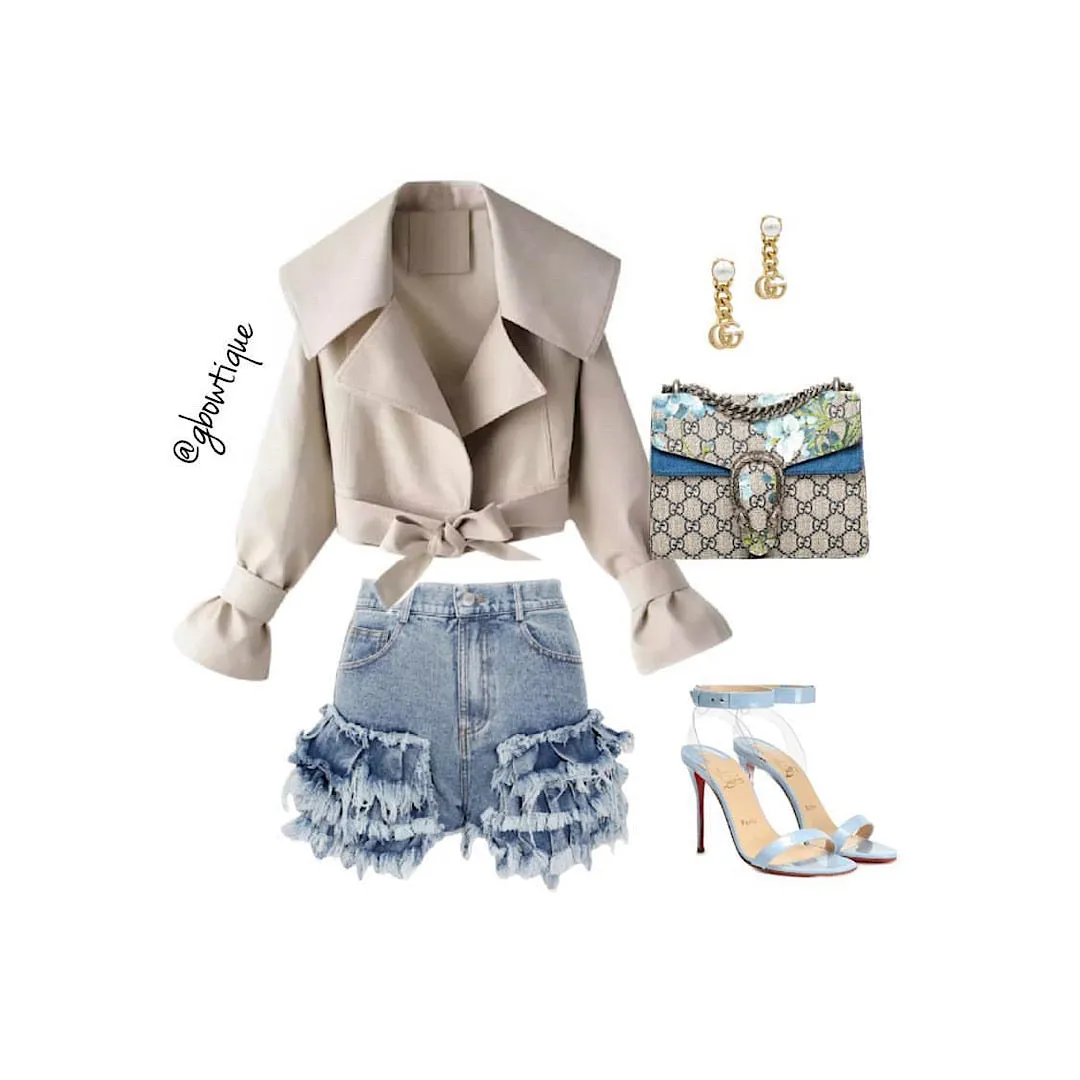AVALYN Denim Ruffle RaRa Shorts