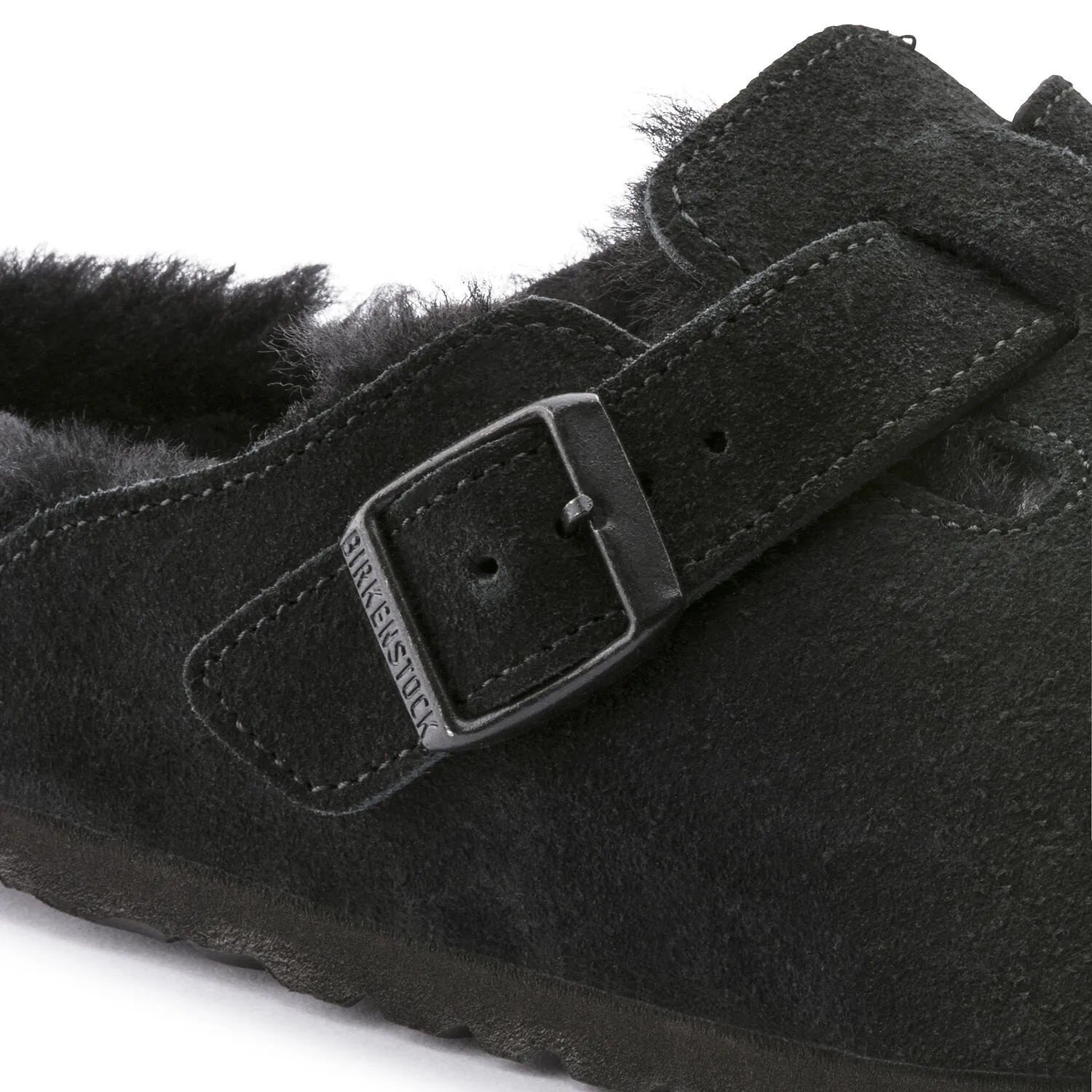 Birkenstock Boston Shearling Suede Leather Clogs Regular Fit