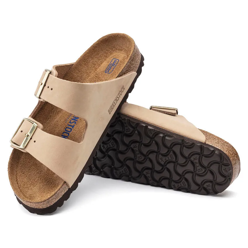 Birkenstock Women's Arizona Waxy Leather Soft Footbed Sandal - Sandcastle 1019016