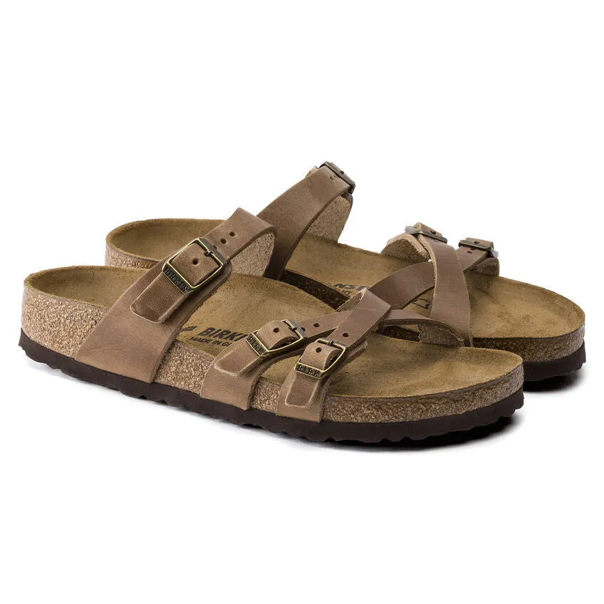 Birkenstock Women's Franca Oiled Leather Regular Footbed  - Tobacco Brown 1015930