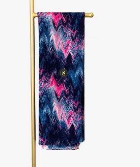 Blue Pink Waterfalls Silk Chiffon Set