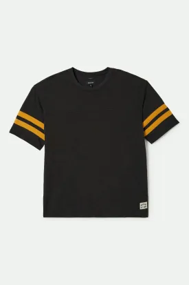 Brixton Mens Washed Black/Ray Flower Vintage Football Mesh Jersey