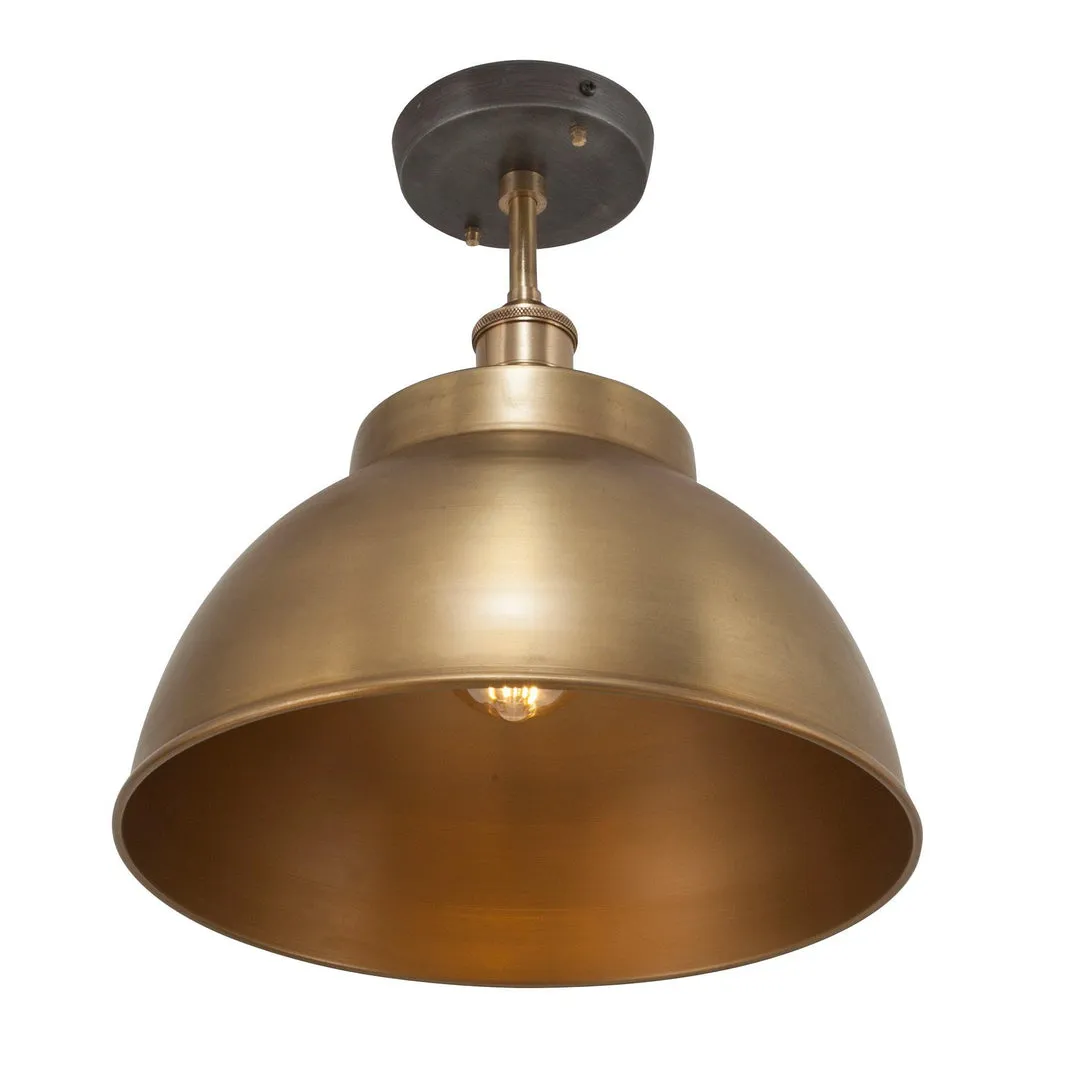 Brooklyn Dome Flush Mount Light - Brass - 13 inch - Industville
