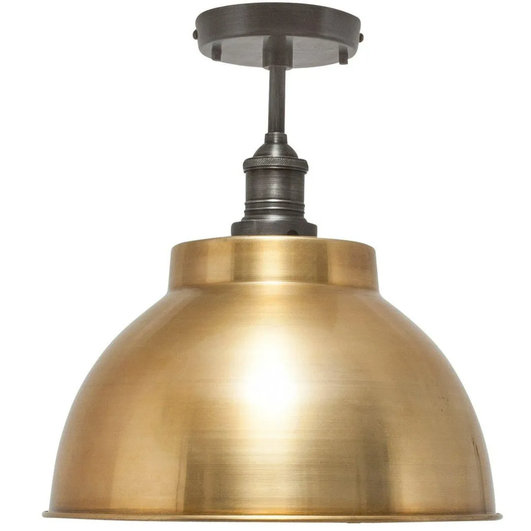 Brooklyn Dome Flush Mount Light - Brass - 13 inch - Industville