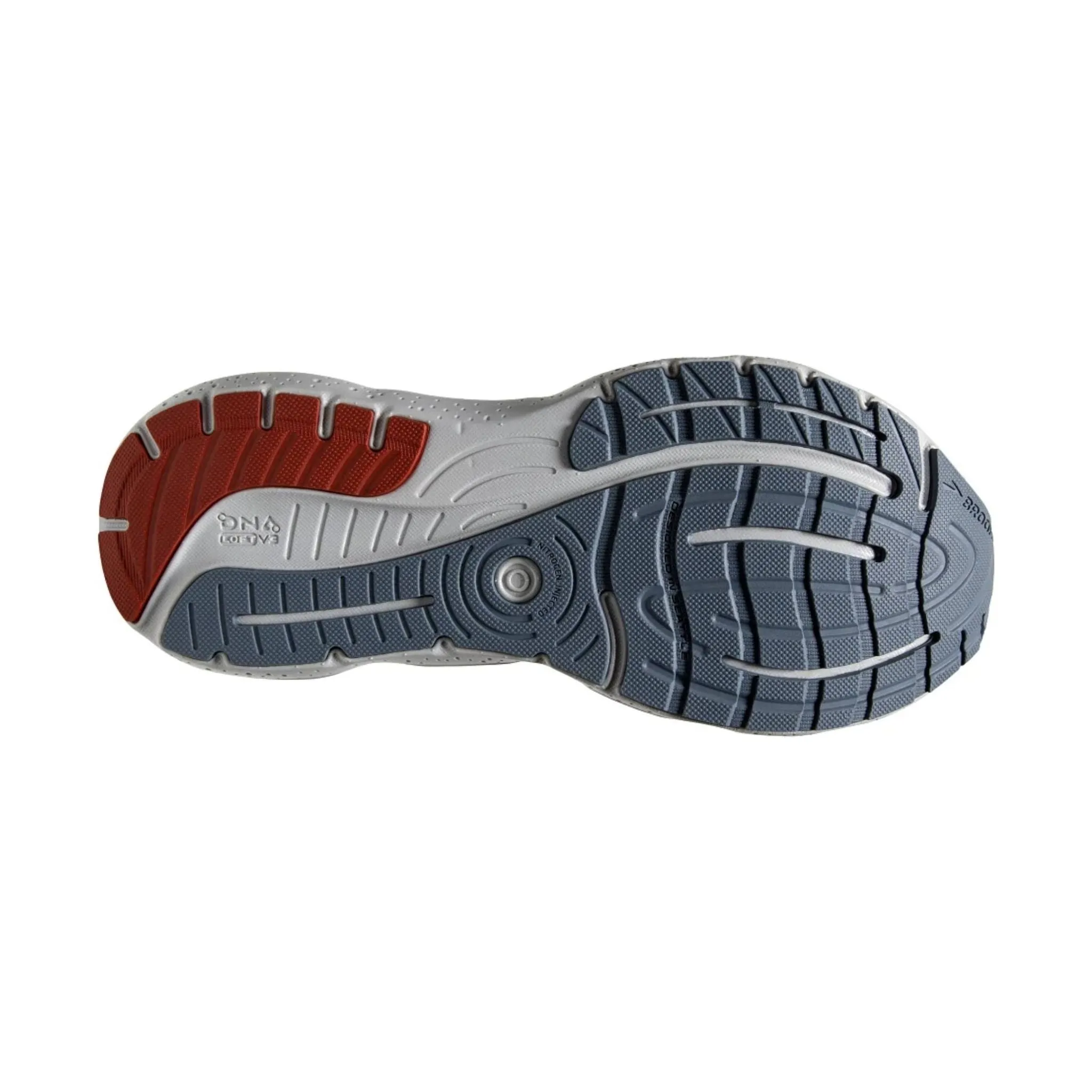 Brooks Men's Glycerin GTS 20 Road Running Shoes - Grey/Chili Oil/Orange - ONLINE STORE CREDIT/EXCHANGE ONLY