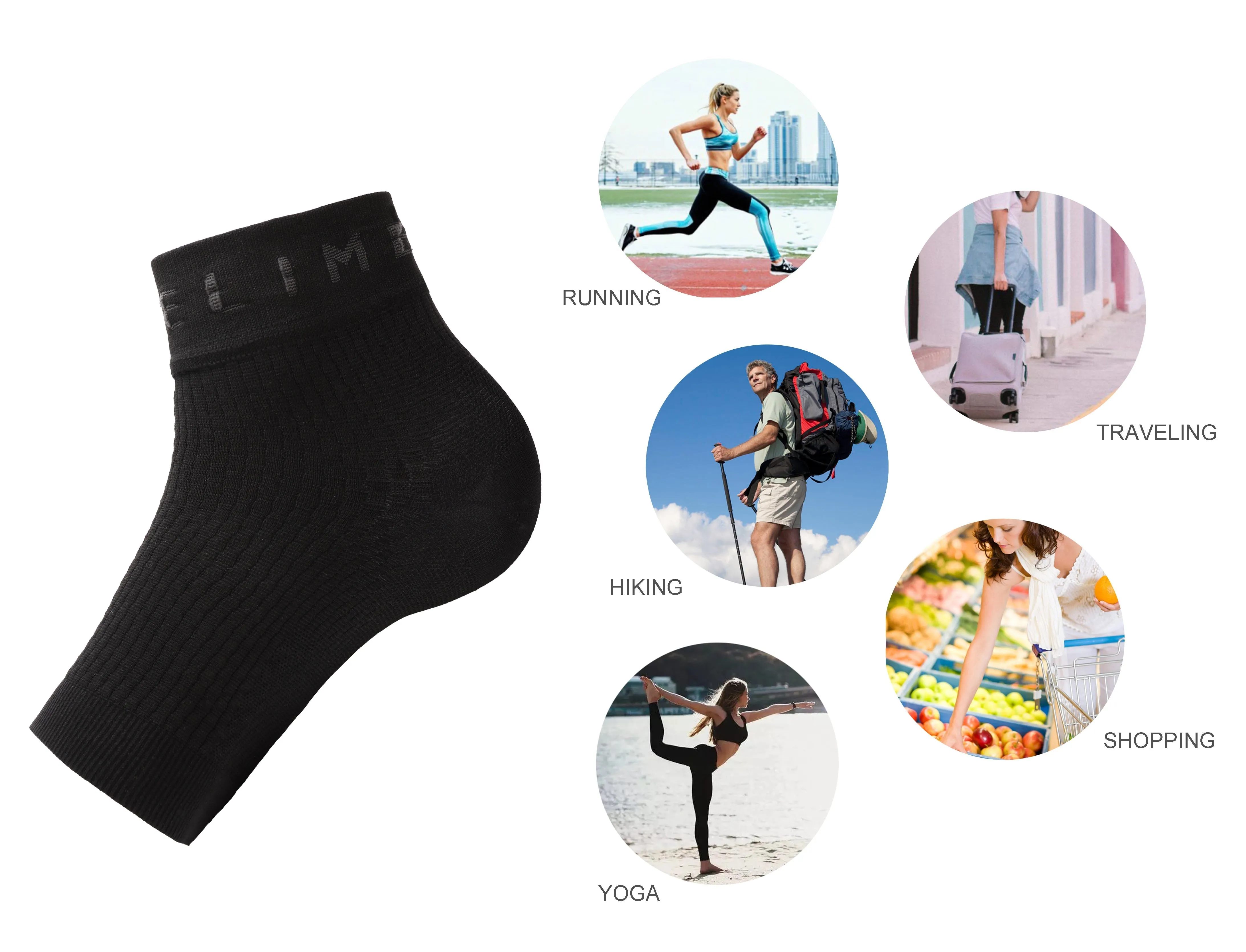 BUBBLELIME 80N/20S Compression Arch Support Ankle Brace_Plus Size