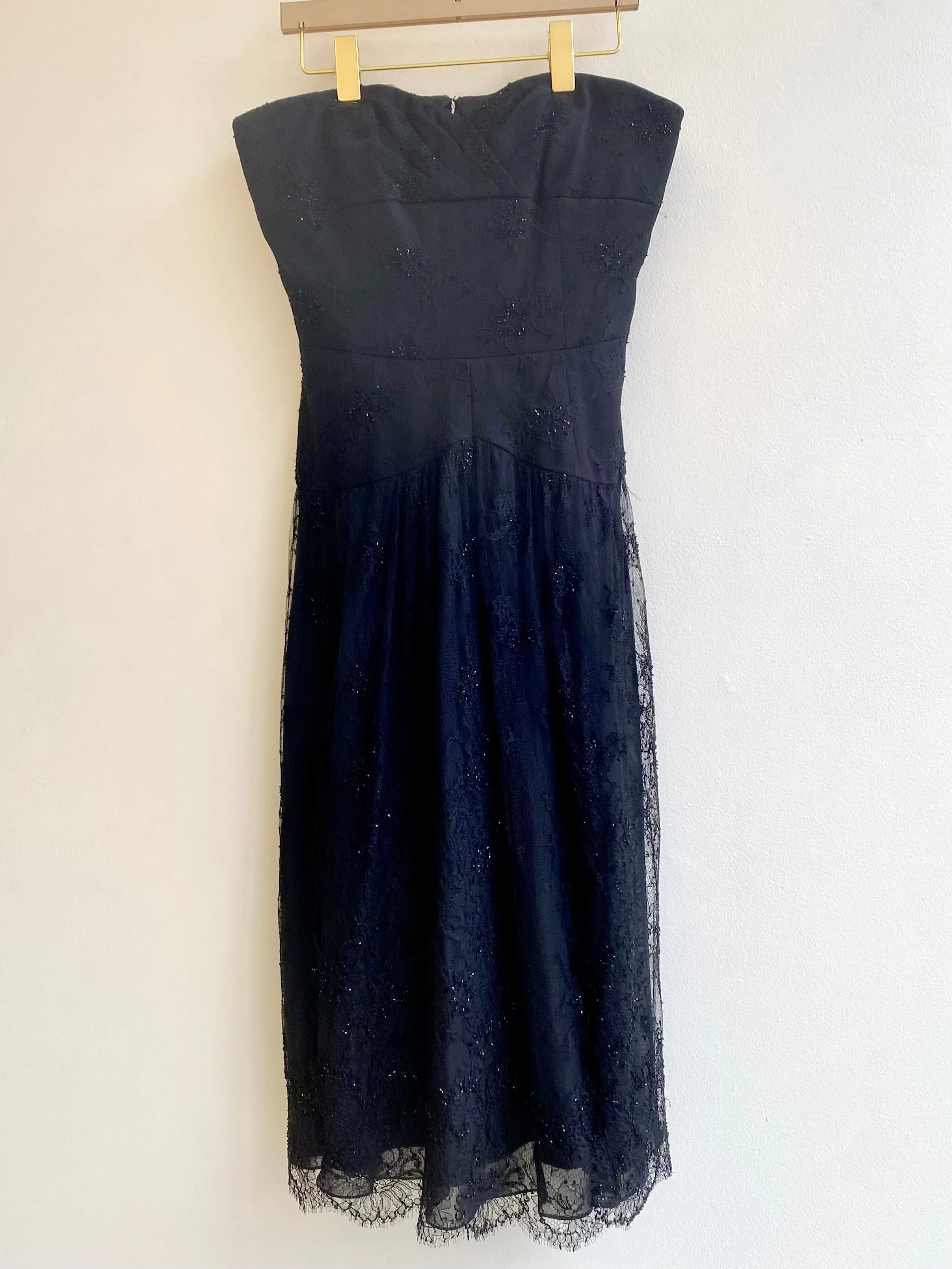 Carmen Marc Valvo | Vintage Strapless Beaded Lace Dress (Vintage)