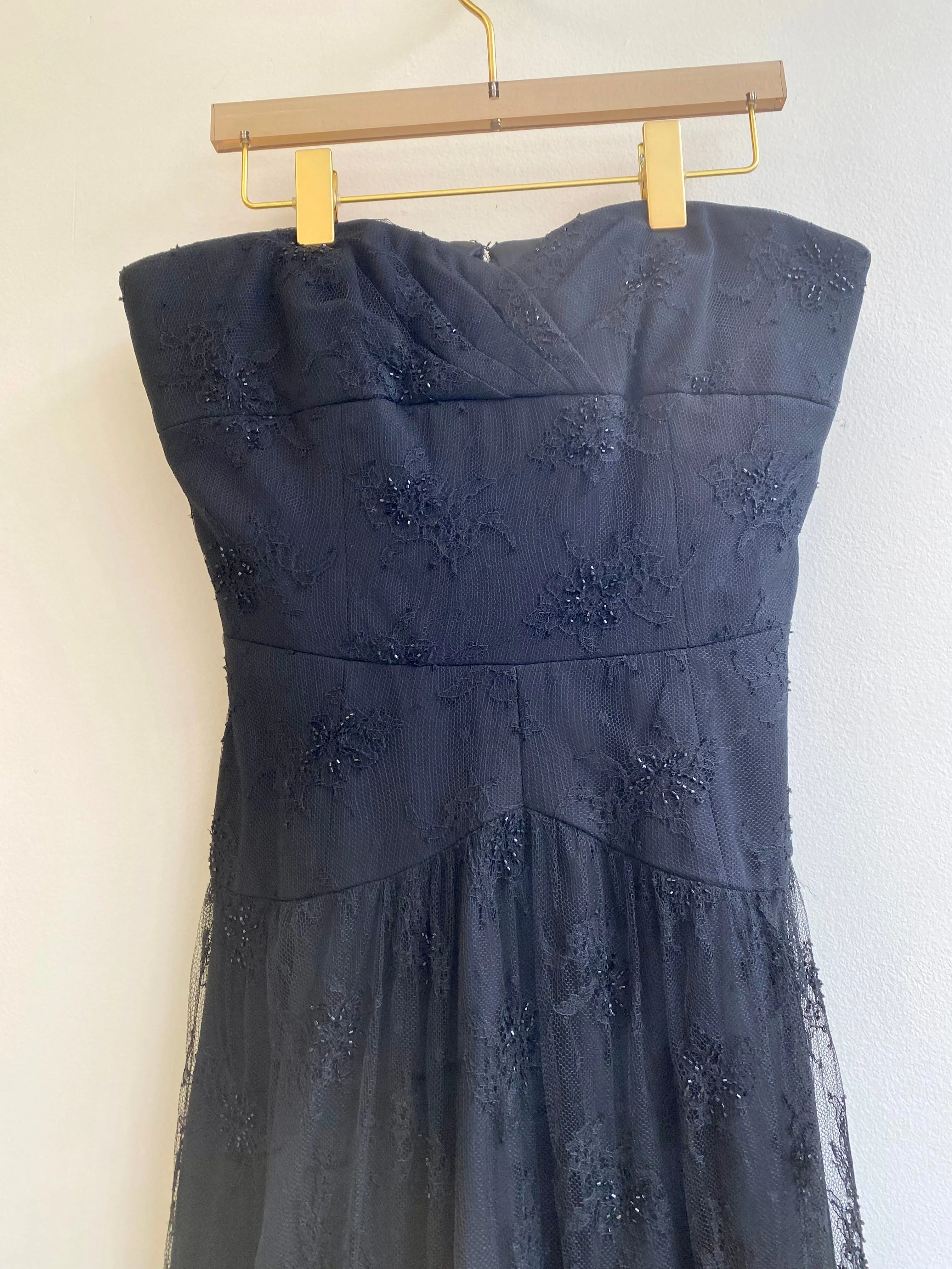 Carmen Marc Valvo | Vintage Strapless Beaded Lace Dress (Vintage)