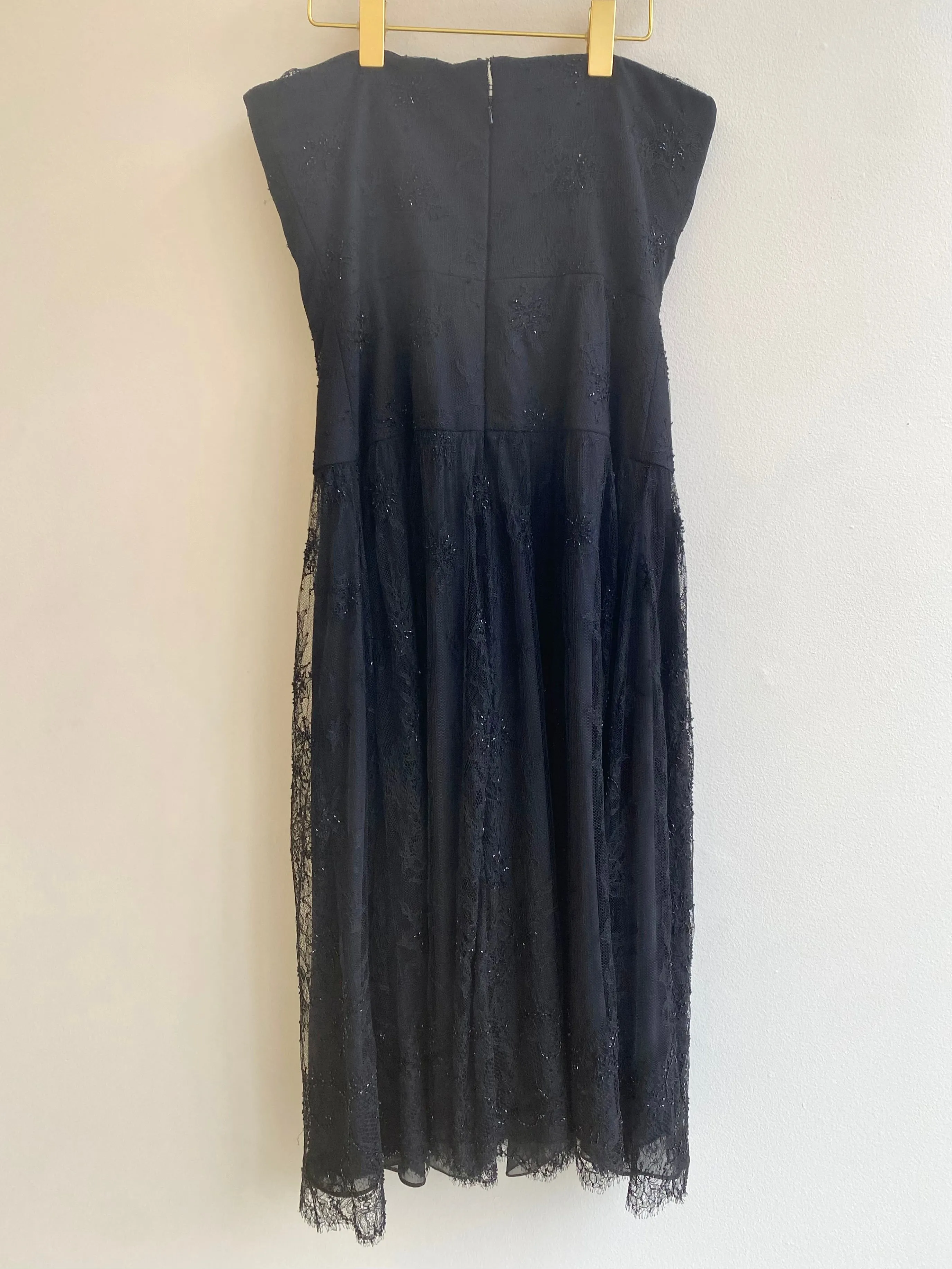 Carmen Marc Valvo | Vintage Strapless Beaded Lace Dress (Vintage)