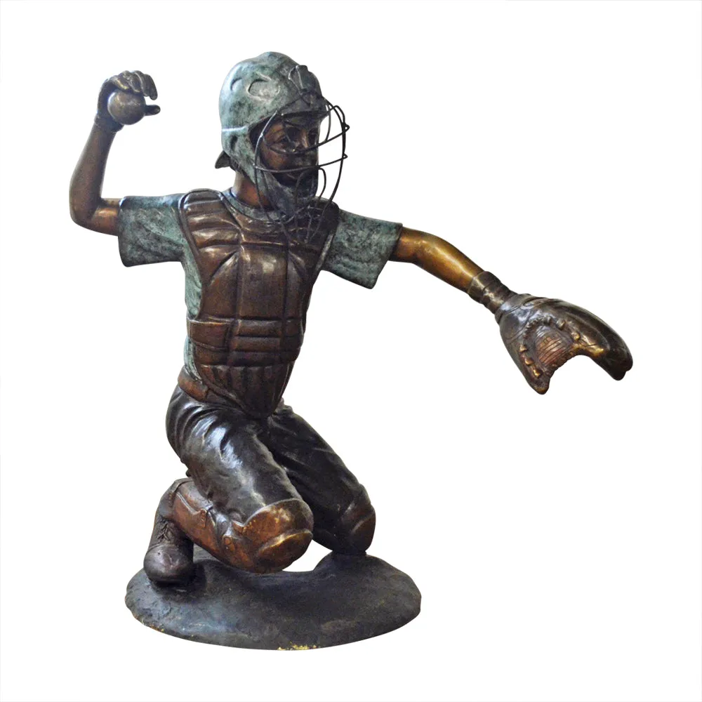 Catcher's Throw, Baseball Statue