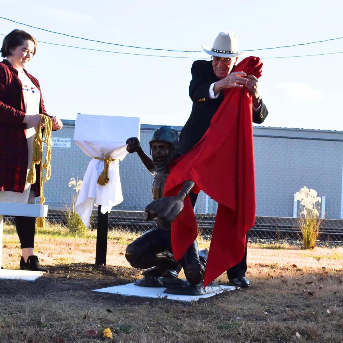 Catcher's Throw, Baseball Statue