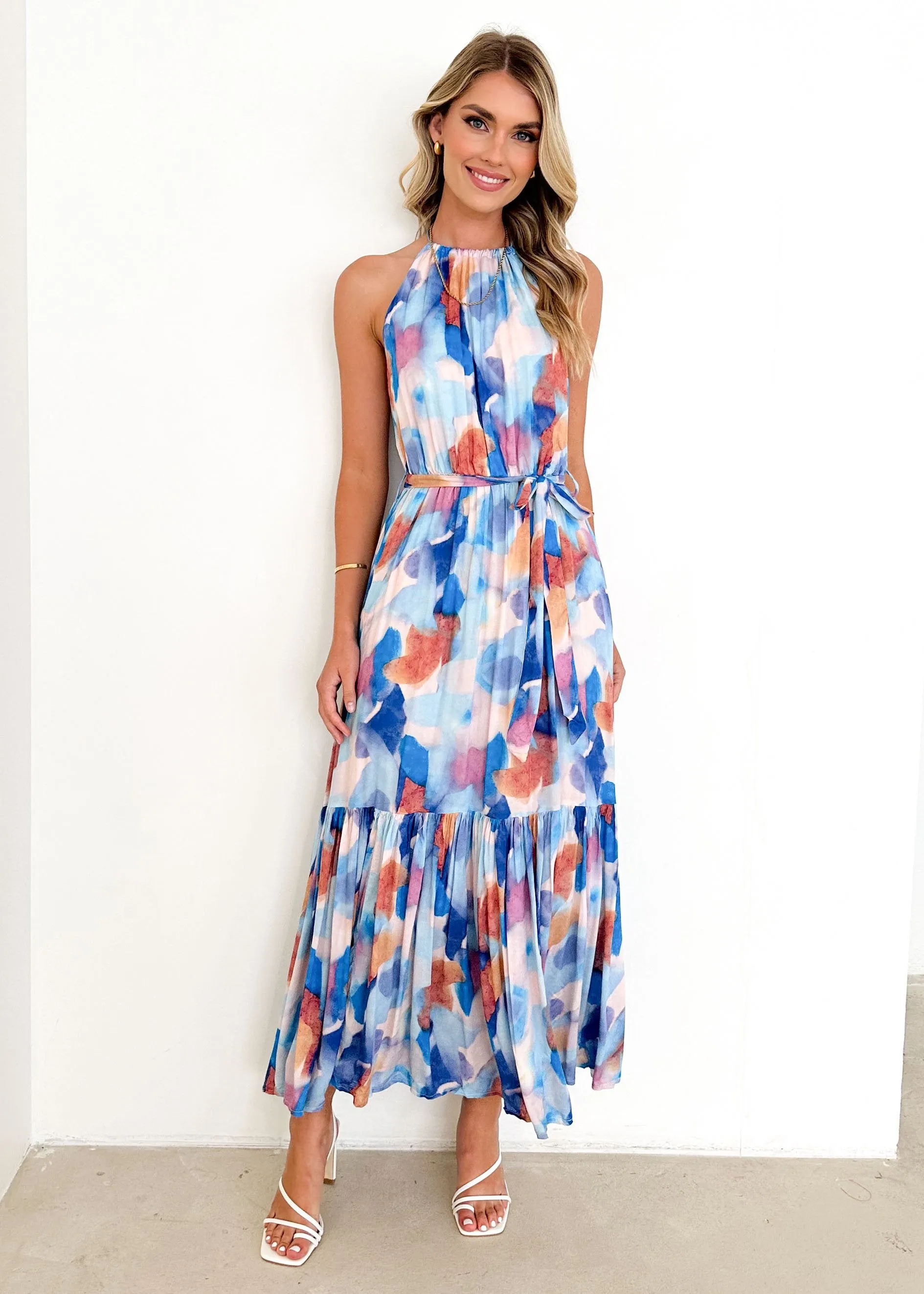 Channer Maxi Dress - Blue Splash