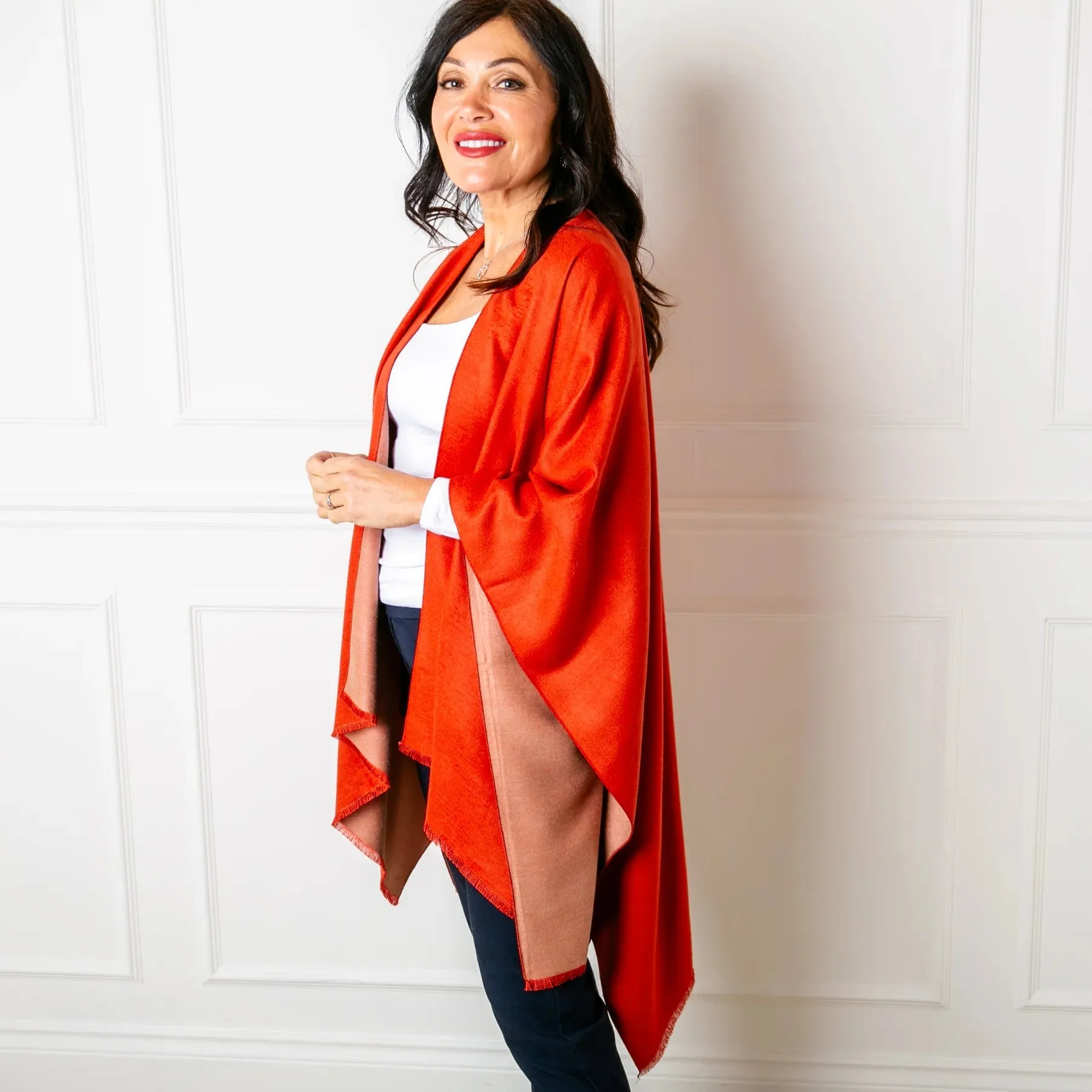 Cinnamon & Fudge Tess Reversible Poncho Wrap by Tilley & Grace
