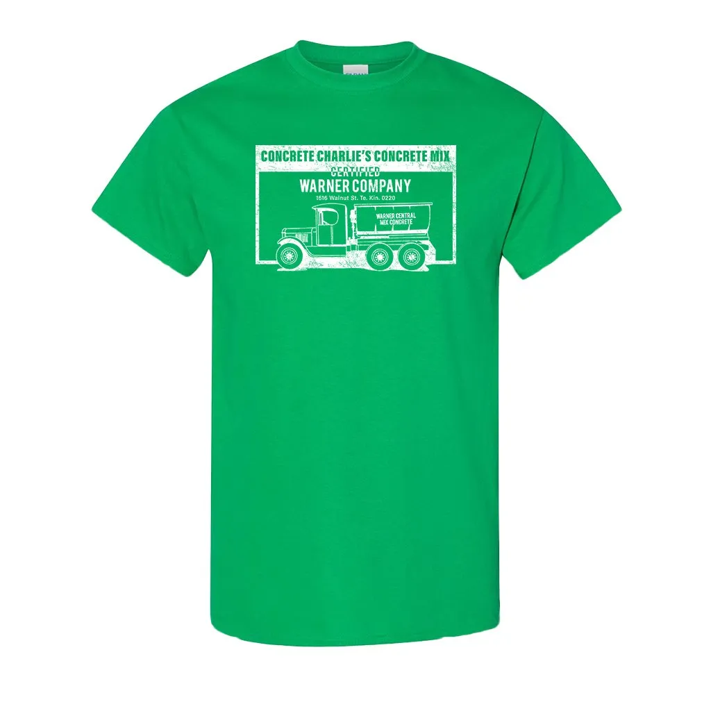 Concrete Charlie's T-Shirt | Chuck's Concrete Mix Kelly Green T-Shirt