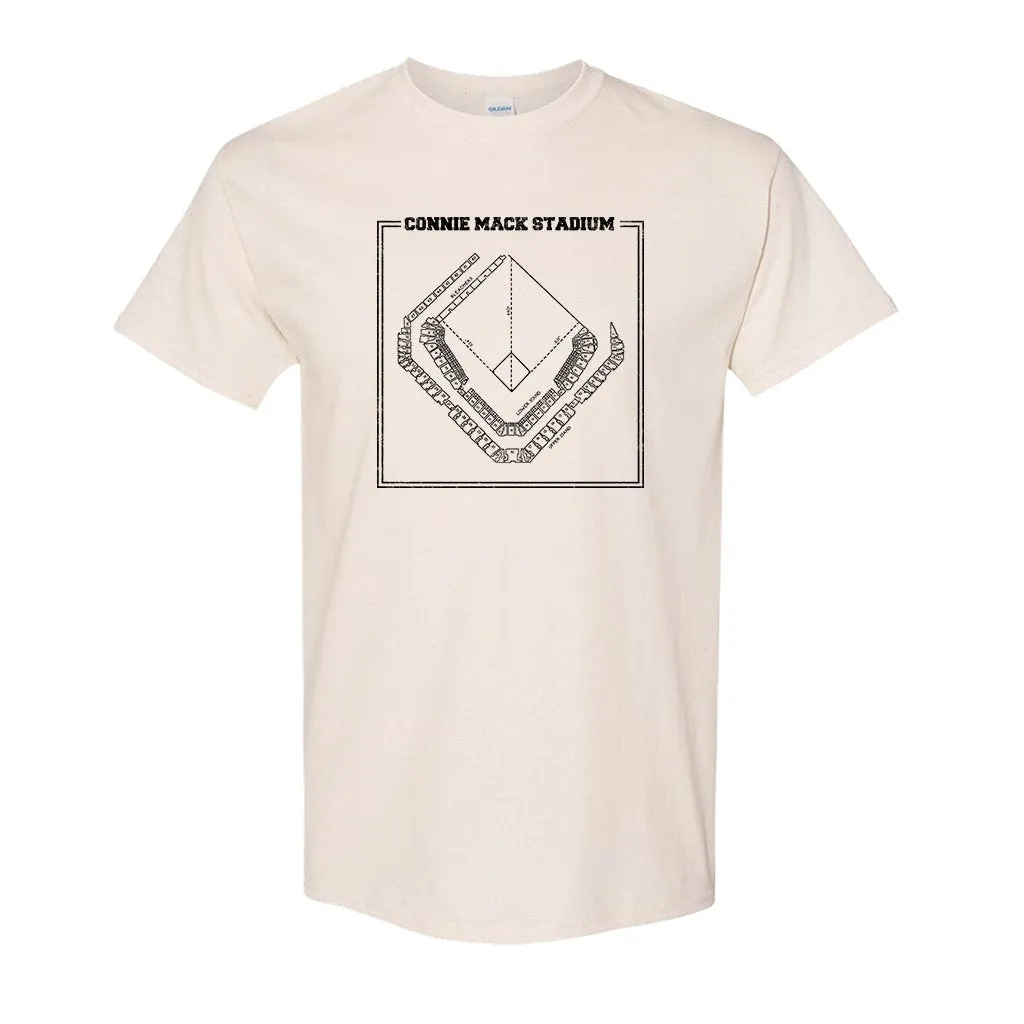 Connie Mack T-Shirt | Connie Mack Stadium Natural Tee Shirt