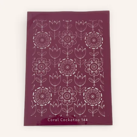 Coral Cockatoo Silk Screen Folk Floral Wall Paper