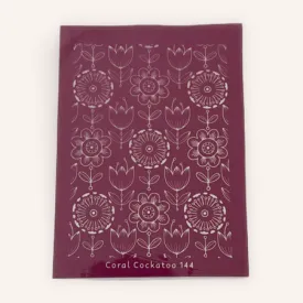 Coral Cockatoo Silk Screen Folk Floral Wall Paper