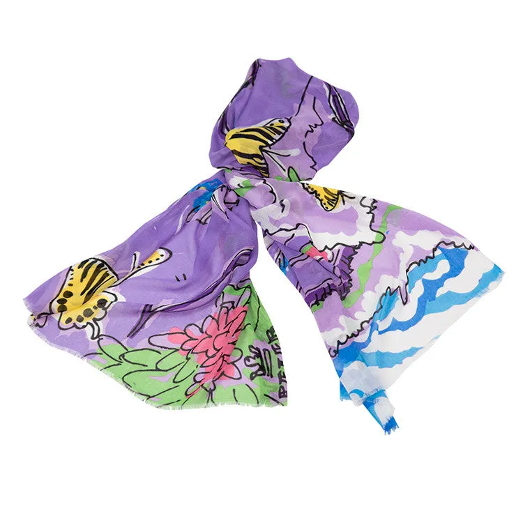 Custom Designed Hand Drawn Resort Scarves