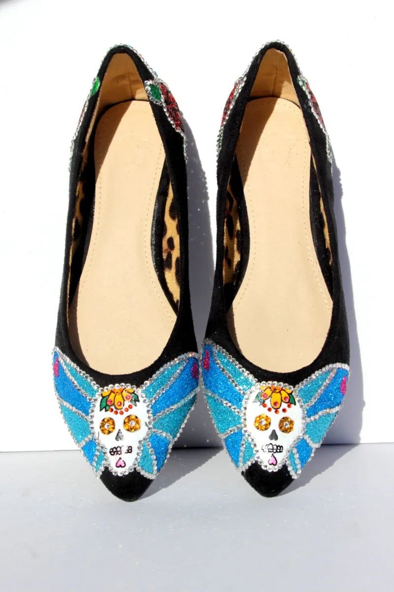 Day of the Dead Swarovski Sugar Skull Flat