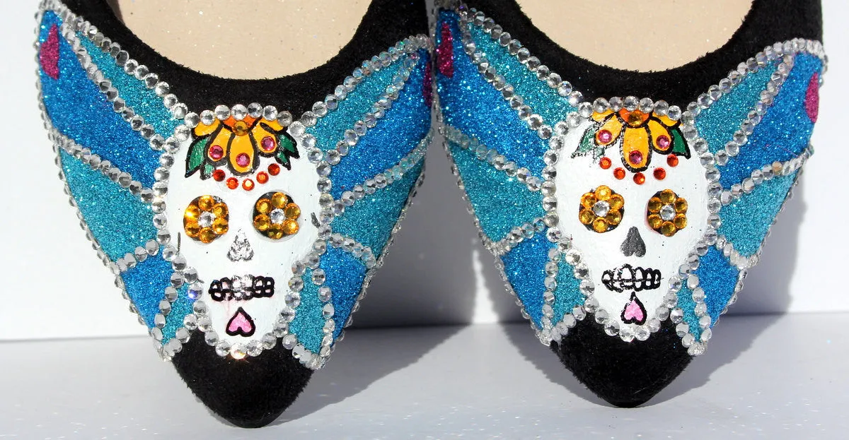 Day of the Dead Swarovski Sugar Skull Flat