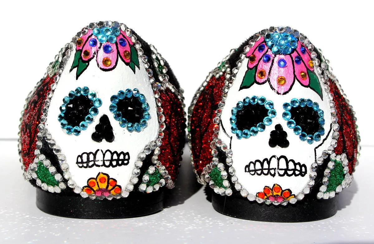 Day of the Dead Swarovski Sugar Skull Flat