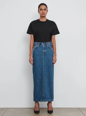 Denim Column Skirt
