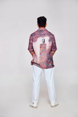 Digitally Embodied Printed Pure Linen Cuban Coller Unisex  Shirt